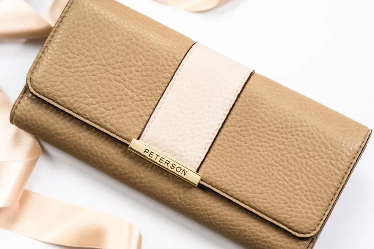Portfel, brązowy, skóra ekologiczna, Peterson
