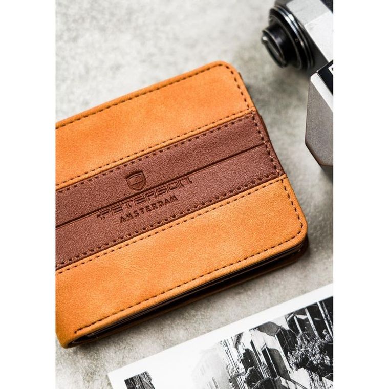 Portfel, brązowy, skóra ekologiczna, Peterson