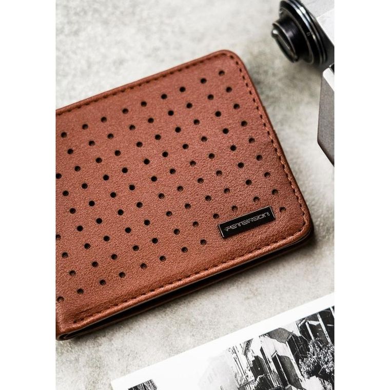 Portfel, brązowy, skóra ekologiczna, Peterson
