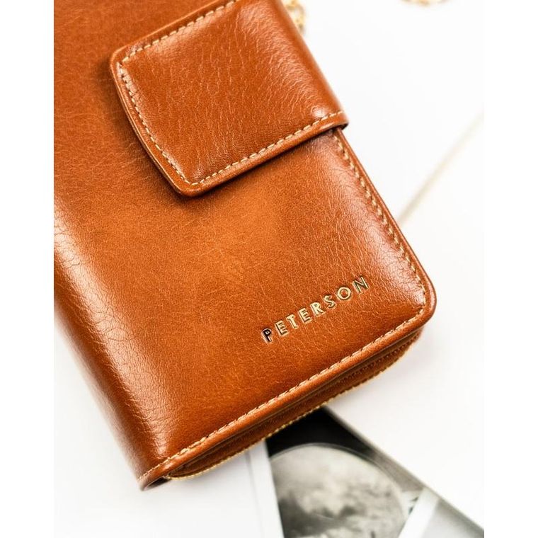 Portfel, brązowy, skóra ekologiczna, Peterson