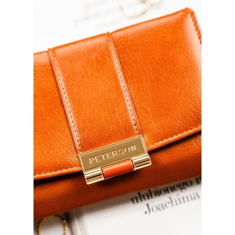 Portfel, brązowy, skóra ekologiczna, Peterson