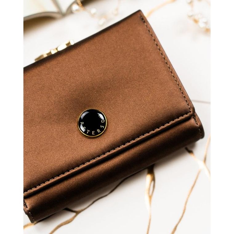 Portfel, brązowy, skóra naturalna i ekologiczna, Peterson