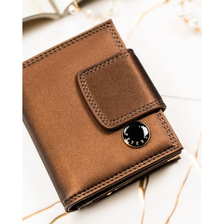 Portfel, brązowy, skóra naturalna i ekologiczna, Peterson