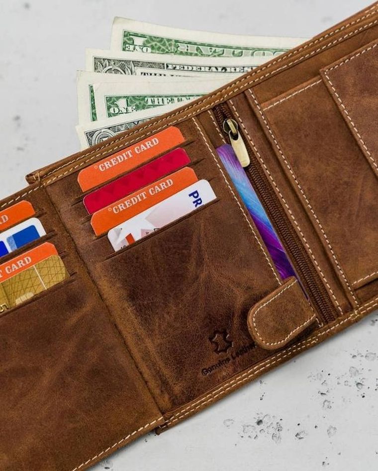 Portfel, brązowy, skórzany, Always Wild