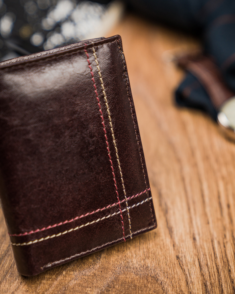 Portfel, brązowy, skórzany, Always Wild