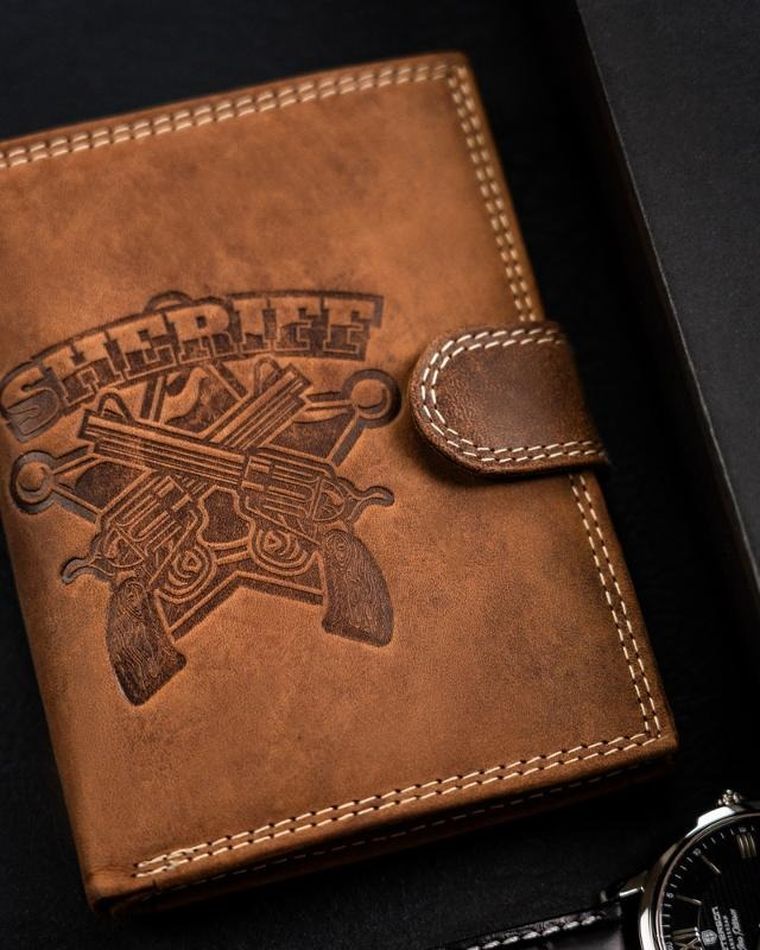 Portfel, brązowy, skórzany, Always Wild