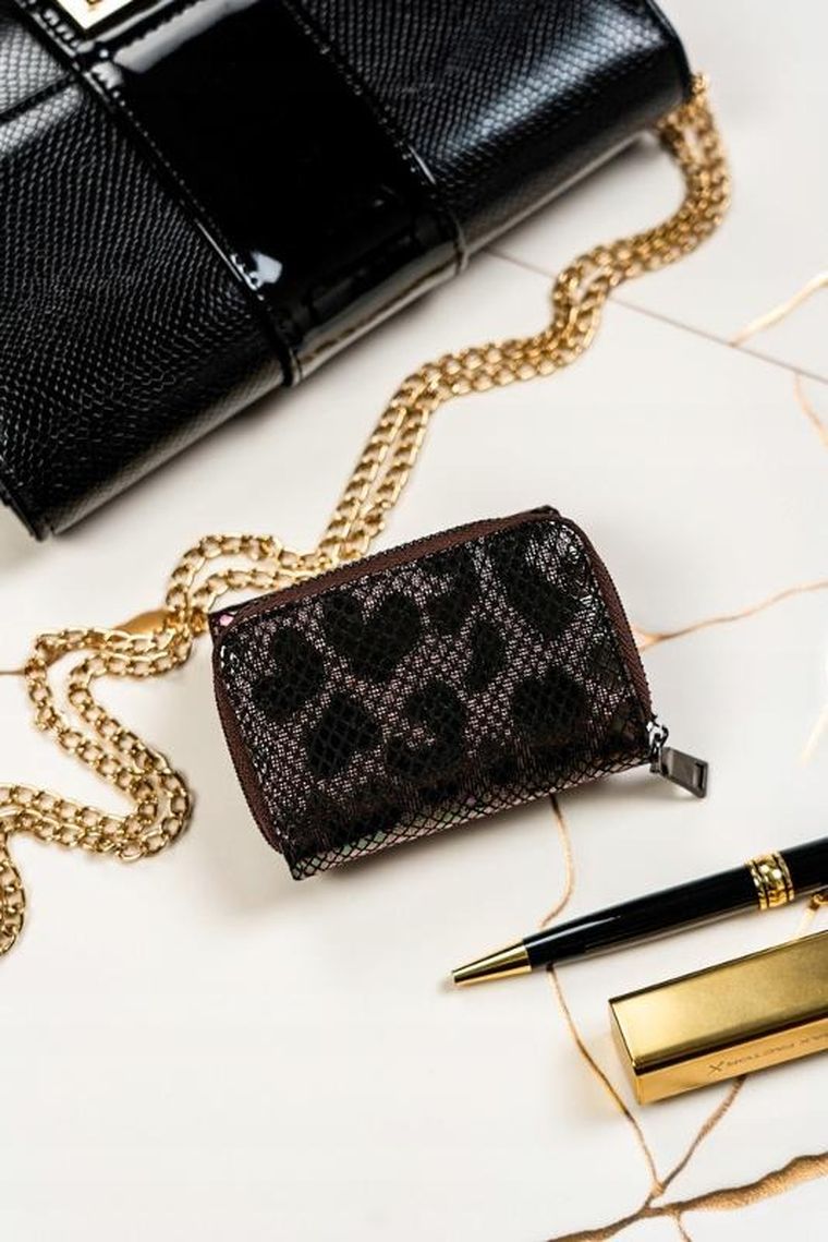 Portfel, brązowy, skórzany, Lorenti