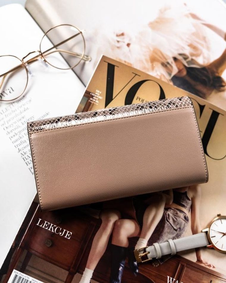 Portfel, brązowy, skórzany, Peterson