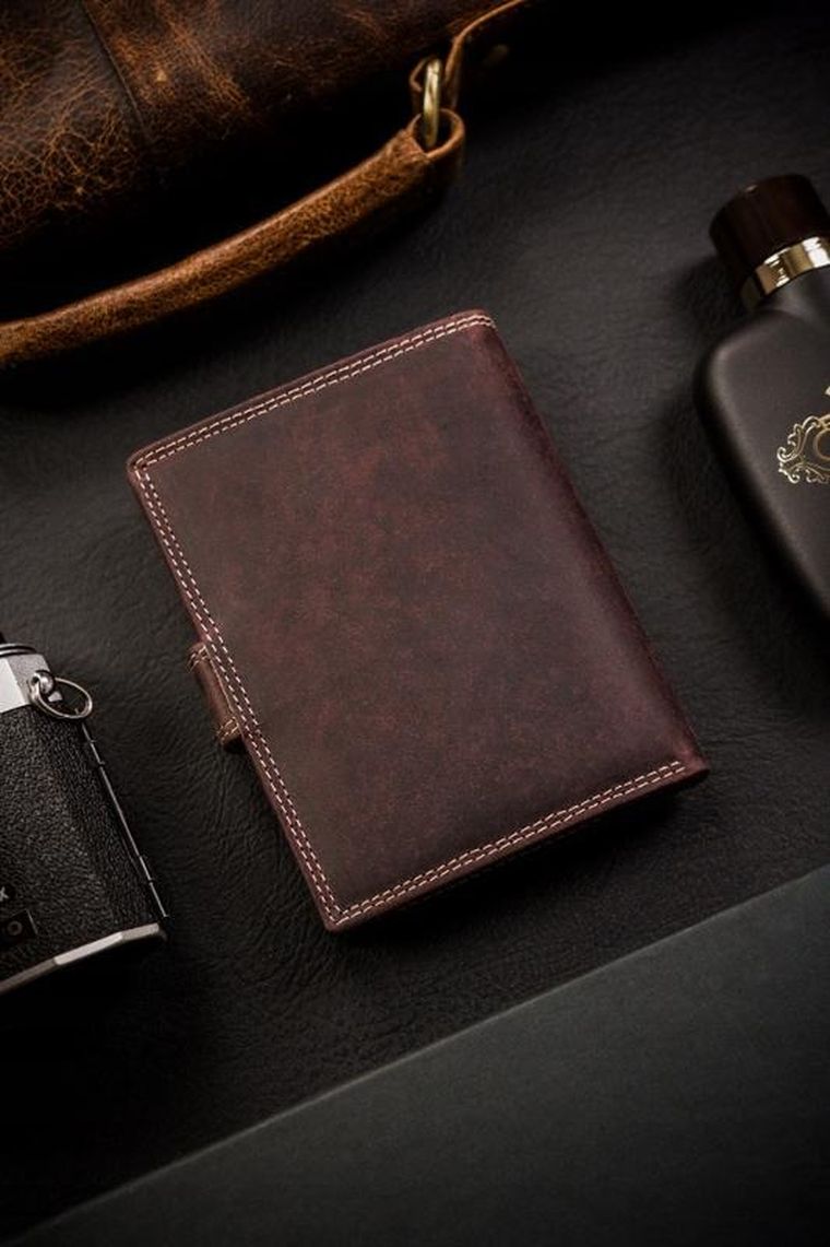 Portfel, brązowy, skórzany, RFID, Always Wild