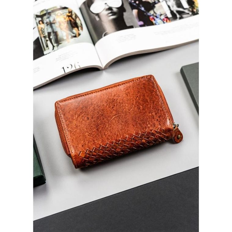 Portfel, brązowy, skórzany, RFID, Peterson