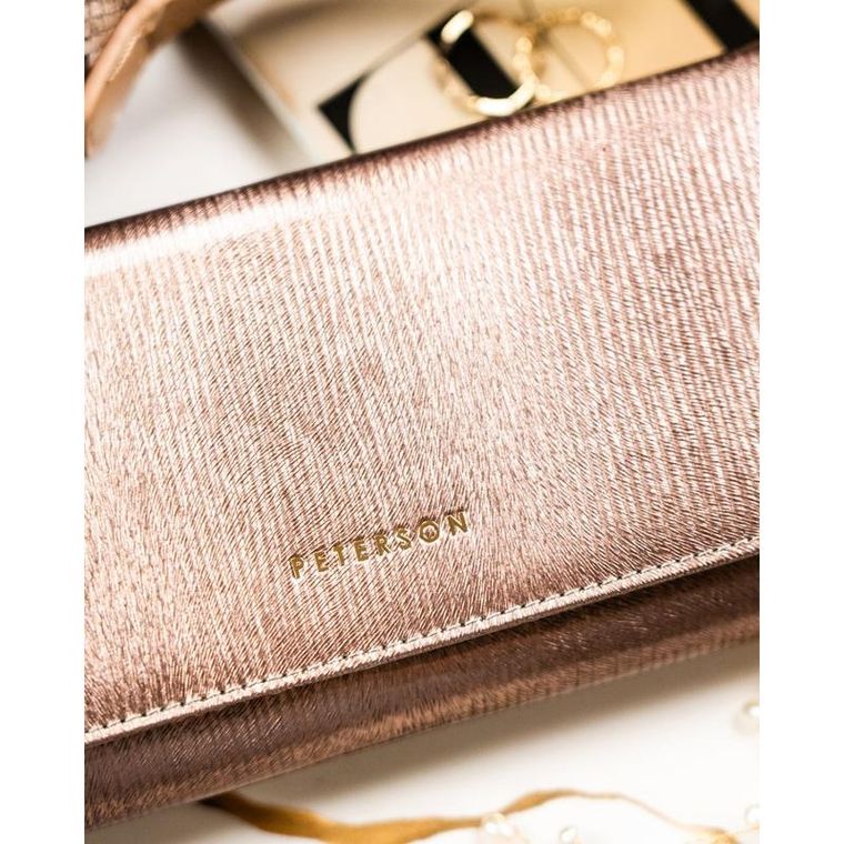 Portfel, brązowy, skórzany, RFID, Peterson