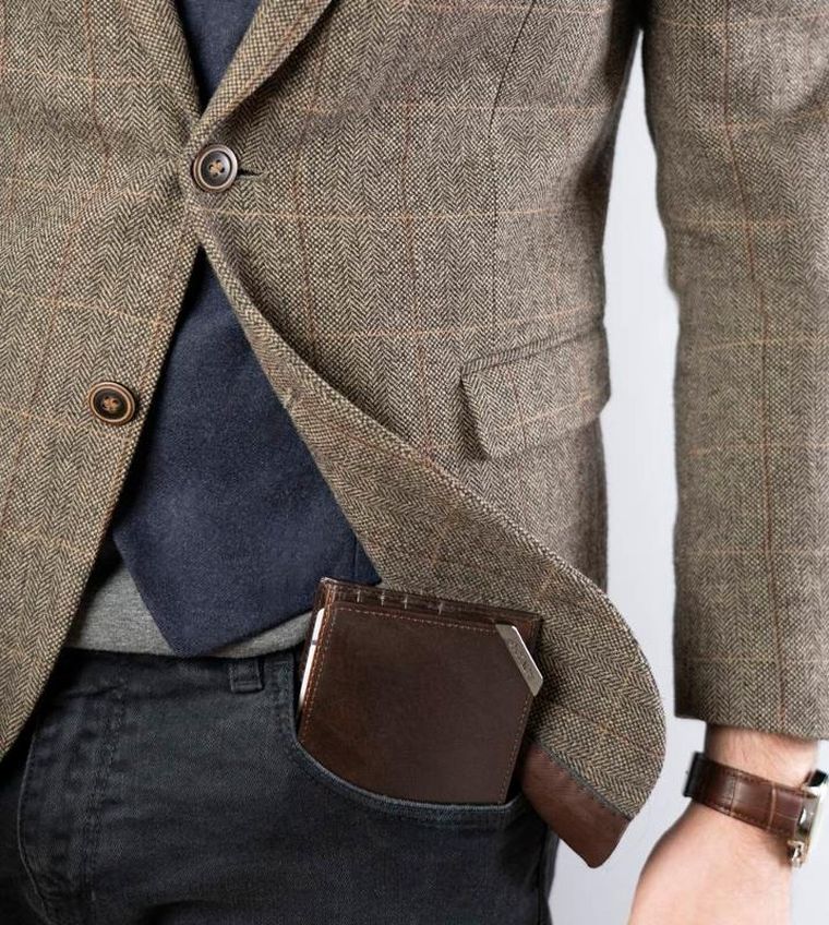 Portfel, brązowy, skórzany, RFID, Rovicky