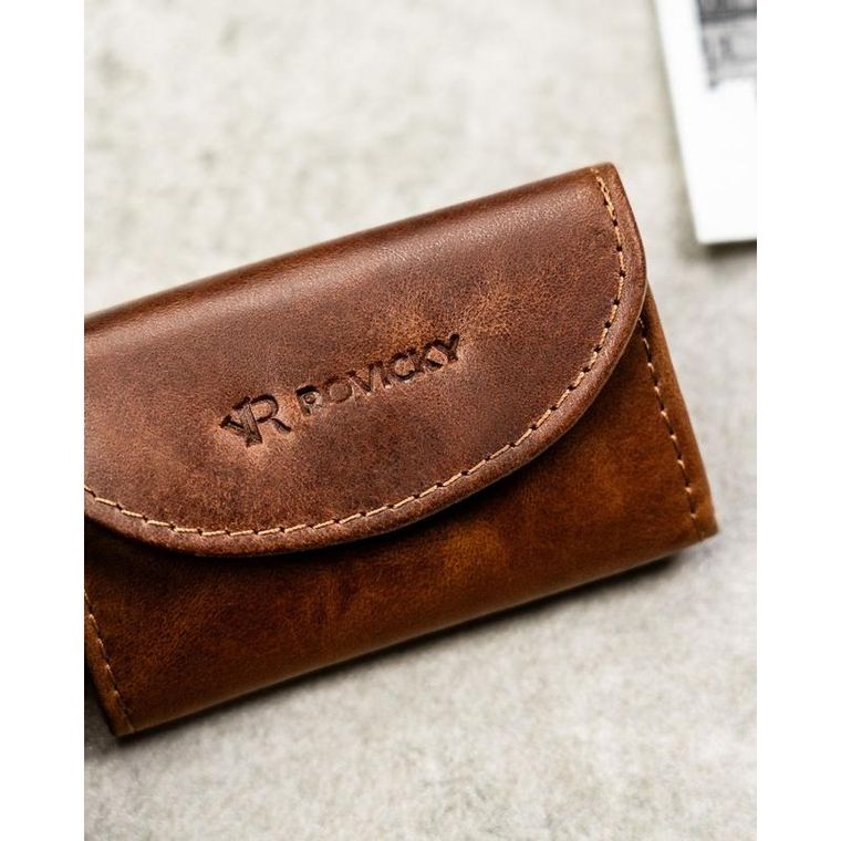 Portfel, brązowy, skórzany, RFID, Rovicky