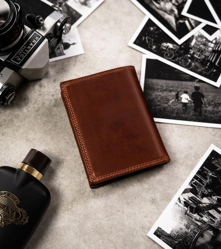 Portfel, brązowy, skórzany, waga, Peterson