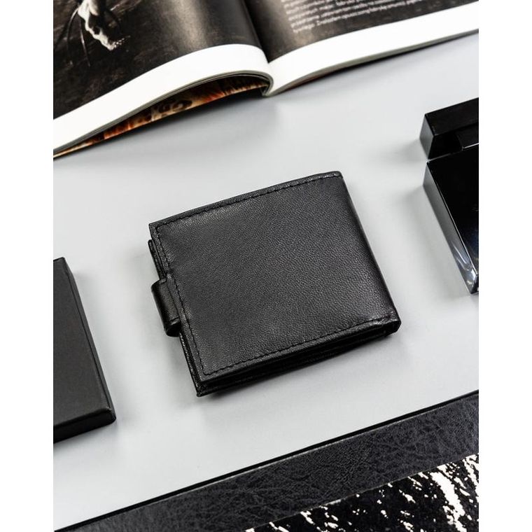 Portfel, czarny, skóra ekologiczna, 4U Cavaldi