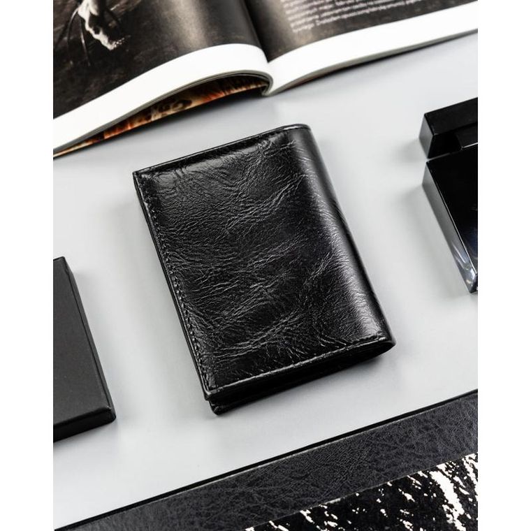 Portfel, czarny, skóra ekologiczna, 4U Cavaldi