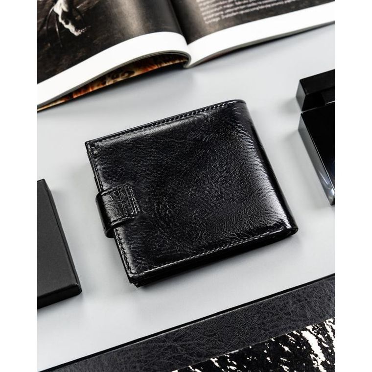 Portfel, czarny, skóra ekologiczna, 4U Cavaldi