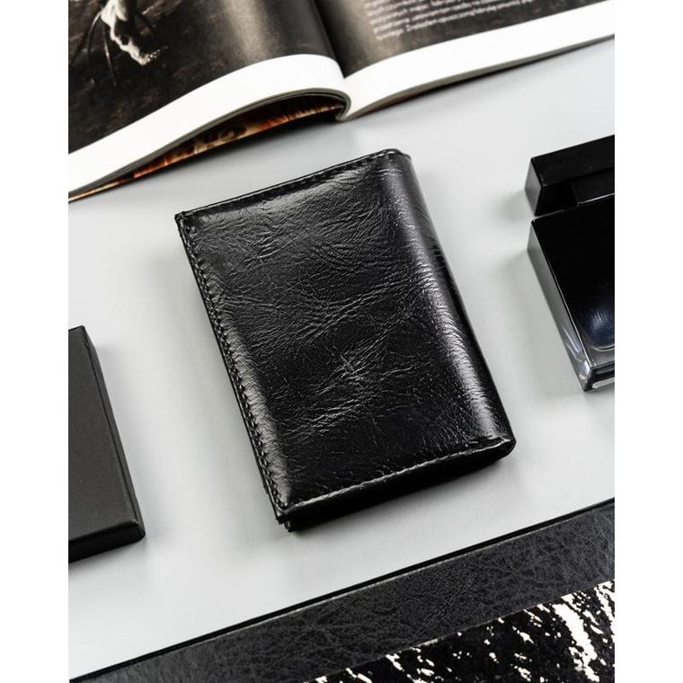 Portfel, czarny, skóra ekologiczna, 4U Cavaldi