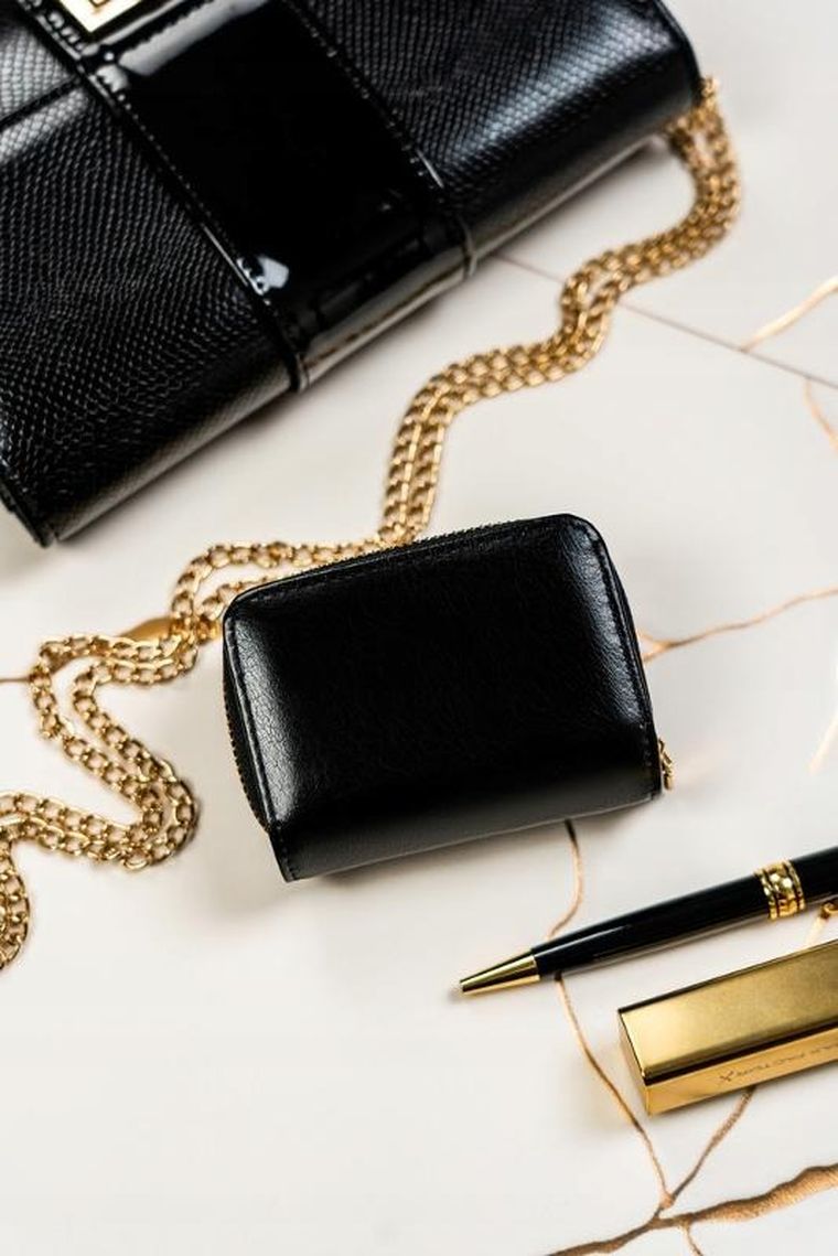 Portfel, czarny, skóra ekologiczna, Peterson