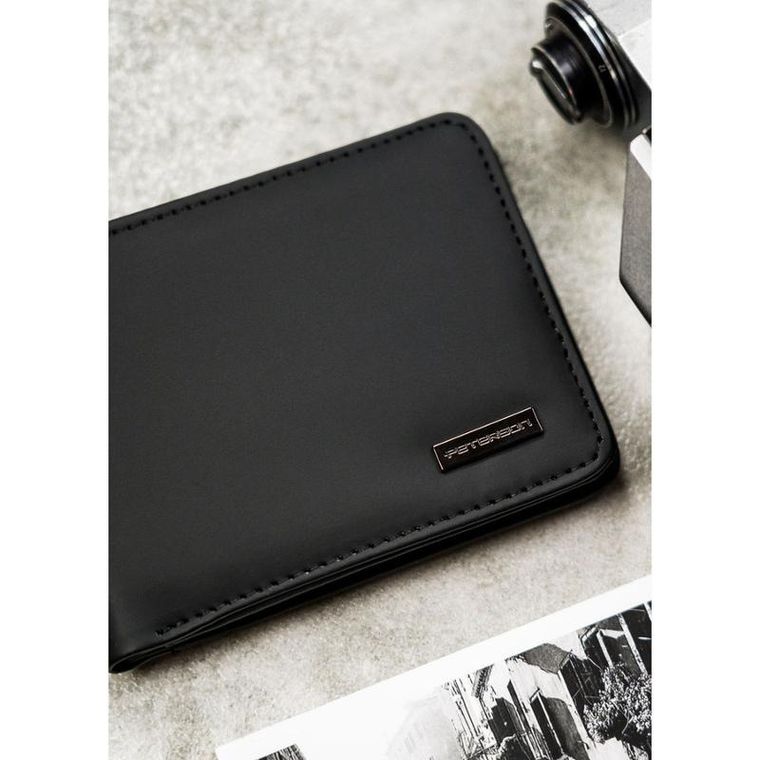Portfel, czarny, skóra ekologiczna, Peterson