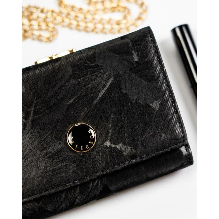 Portfel, czarny, skóra ekologiczna, Peterson