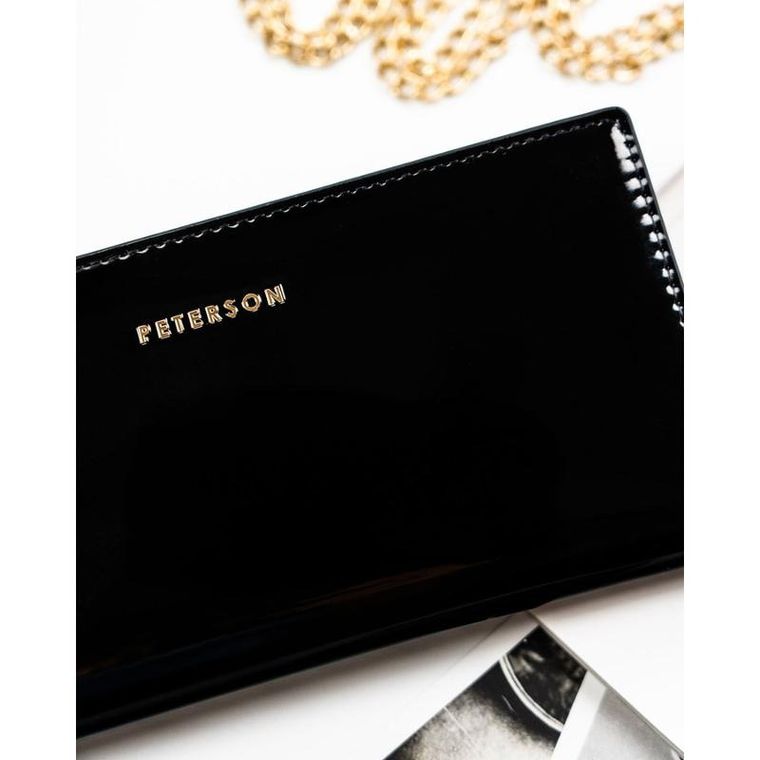 Portfel, czarny, skóra ekologiczna, Peterson
