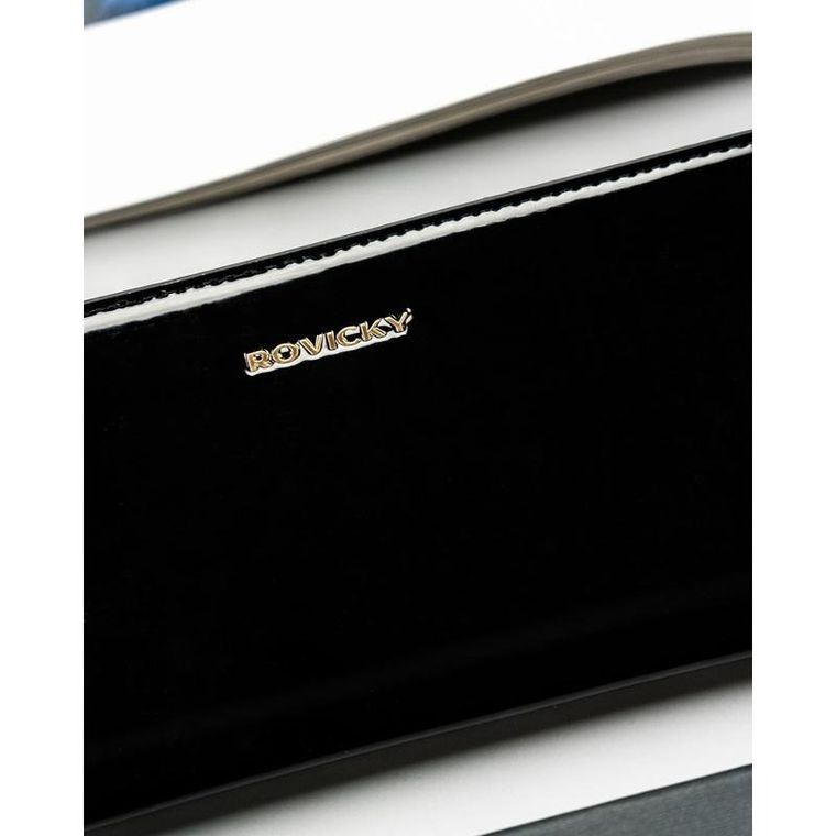 Portfel, czarny, skóra ekologiczna, Rovicky