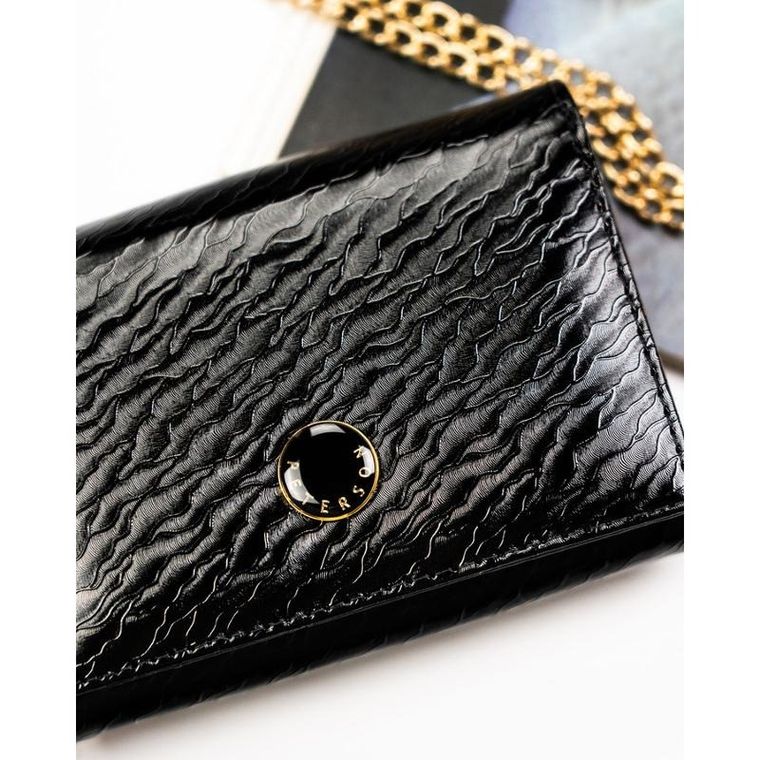 Portfel, czarny, skóra naturalna i ekologiczna, Peterson