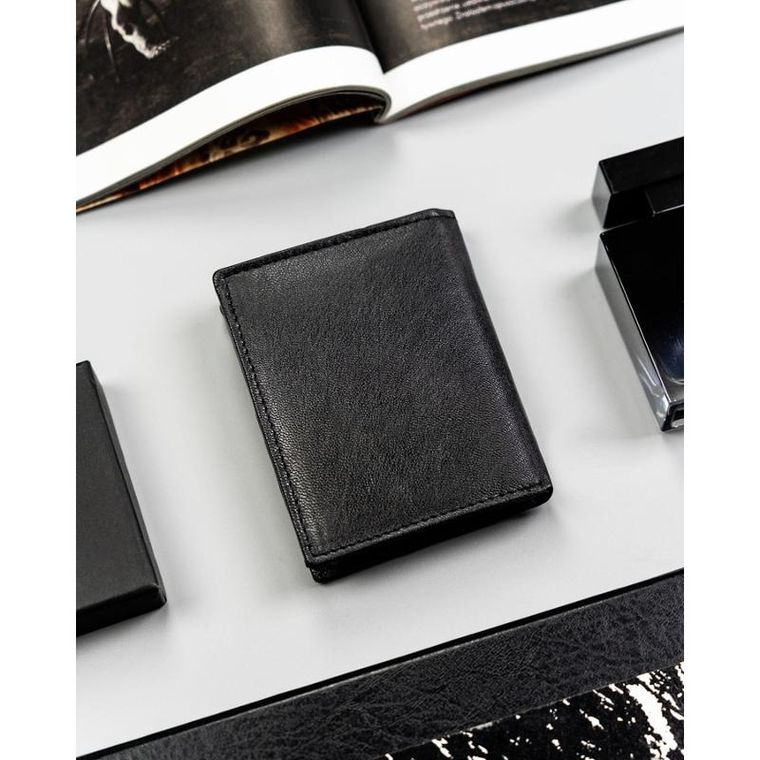 Portfel, czarny, skórzany, 4U Cavaldi