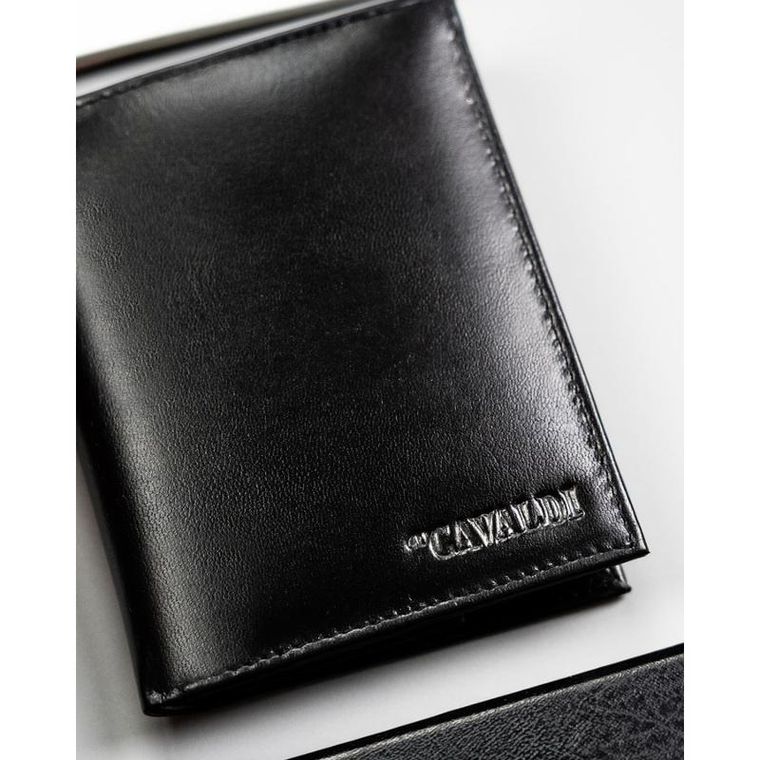 Portfel, czarny, skórzany, 4U Cavaldi