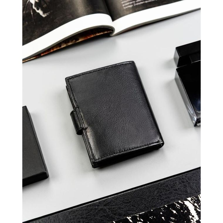 Portfel, czarny, skórzany, 4U Cavaldi