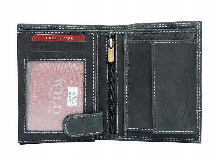 Portfel, czarny, skórzany, Always Wild