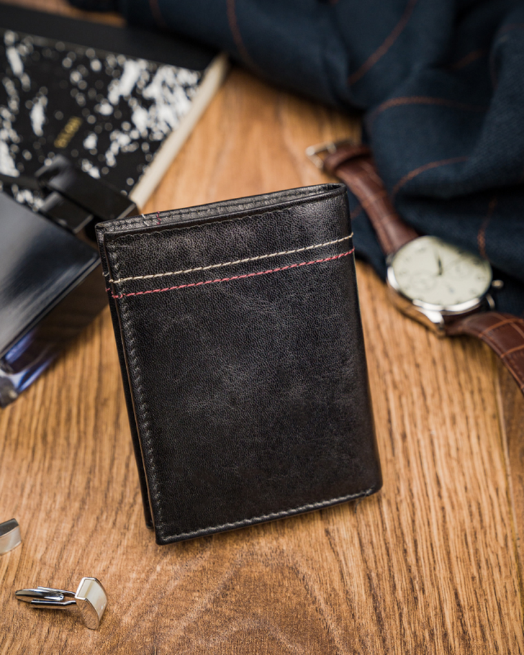 Portfel, czarny, skórzany, Always Wild