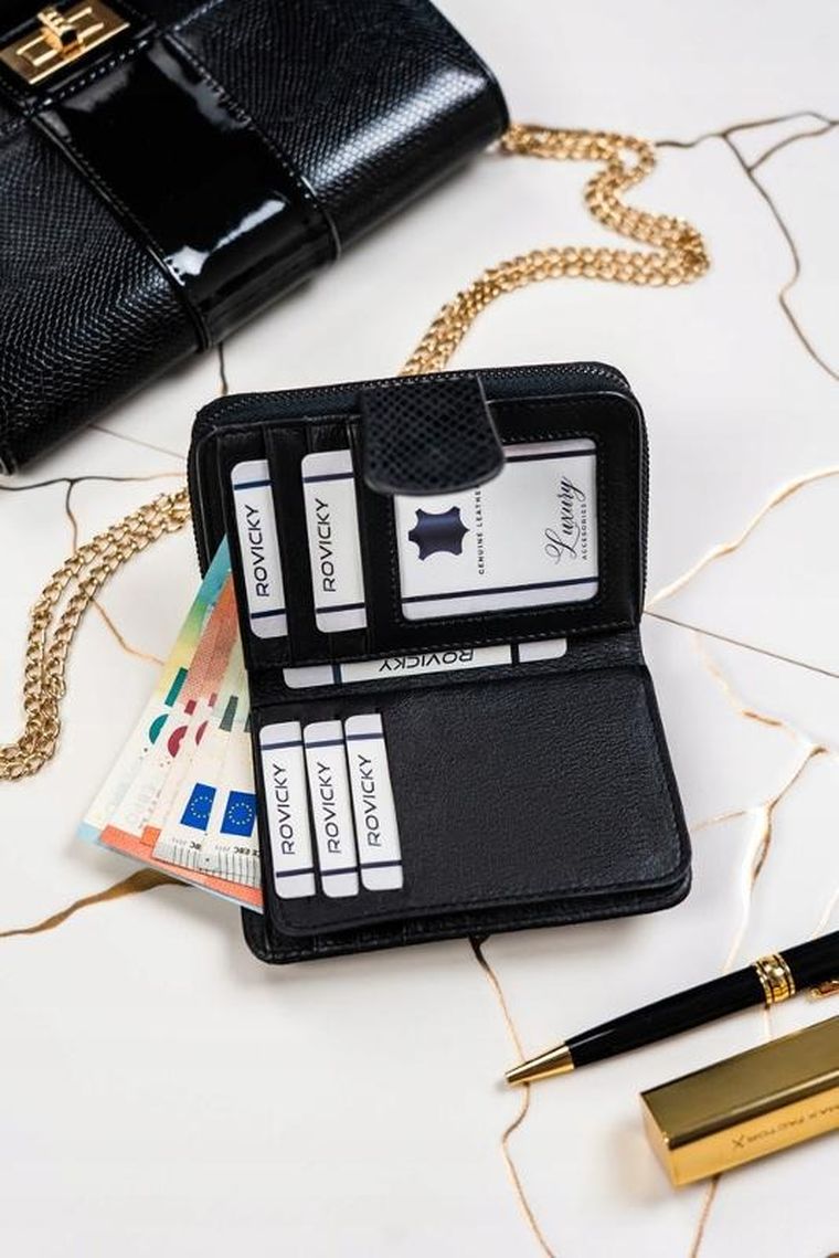 Portfel, czarny, skórzany, Lorenti