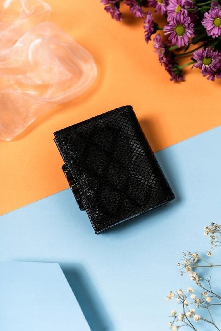 Portfel, czarny, skórzany, Lorenti