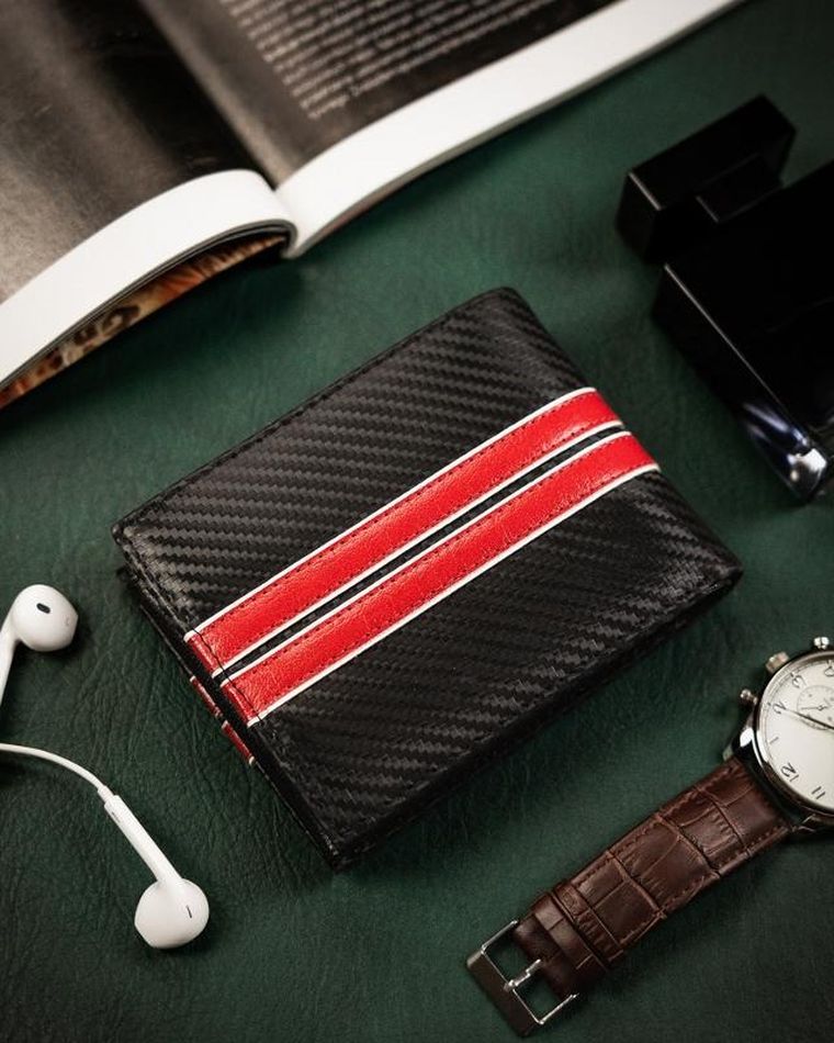 Portfel, czarny, skórzany, Peterson