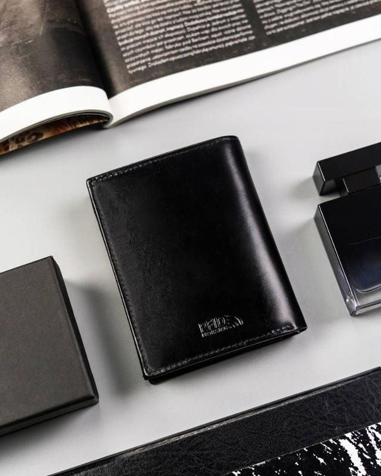 Portfel, czarny, skórzany, Peterson