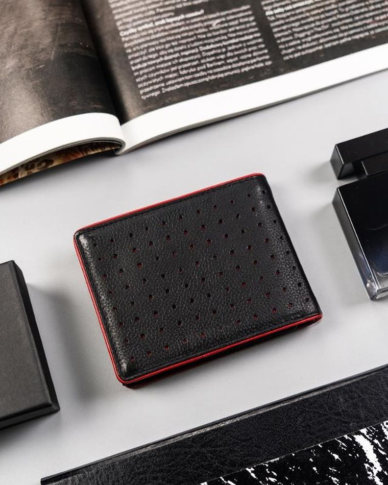 Portfel, czarny, skórzany, Peterson