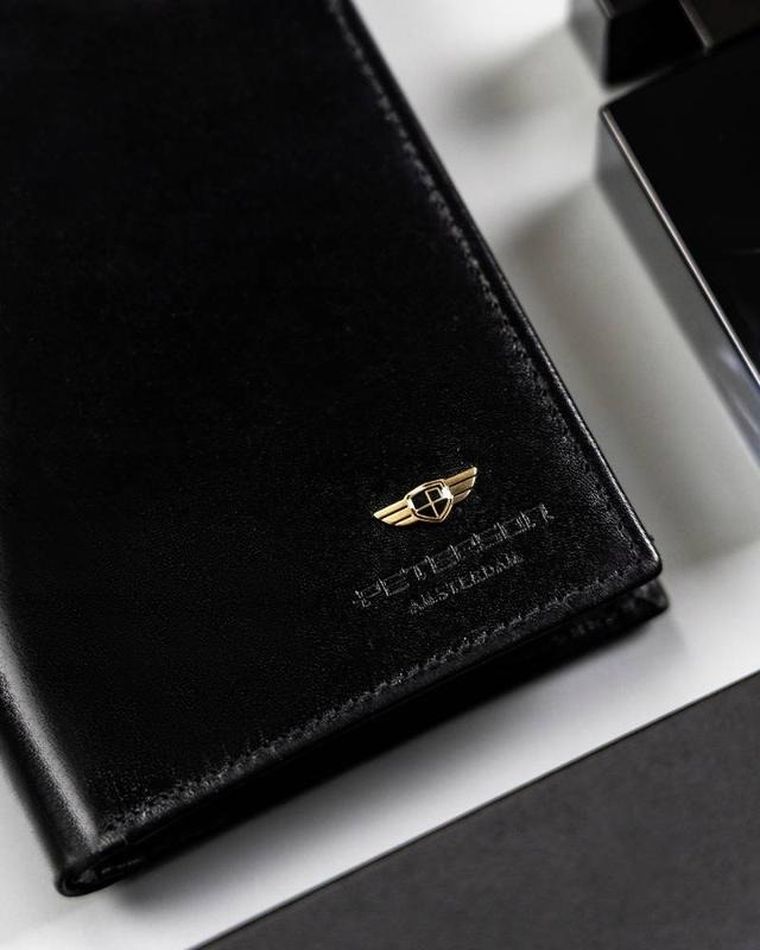 Portfel, czarny, skórzany, Peterson