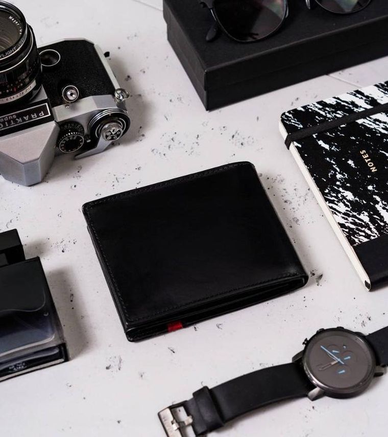 Portfel, czarny, skórzany, Peterson