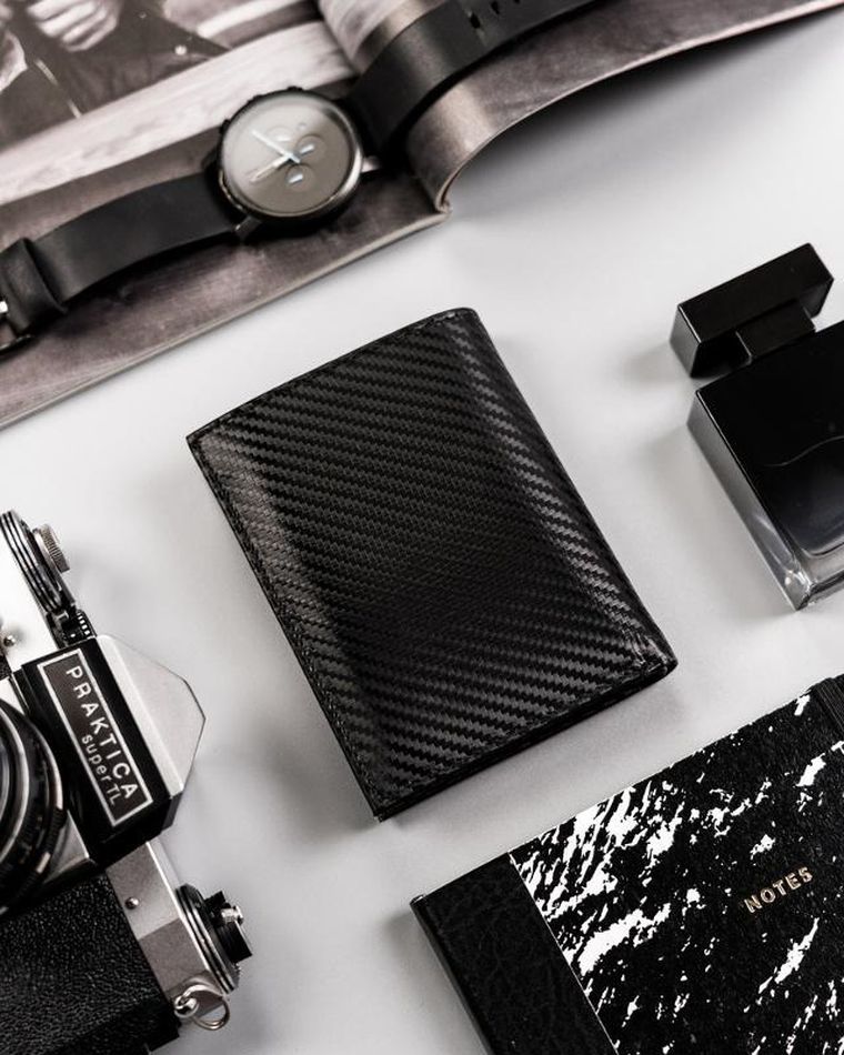 Portfel, czarny, skórzany, Peterson