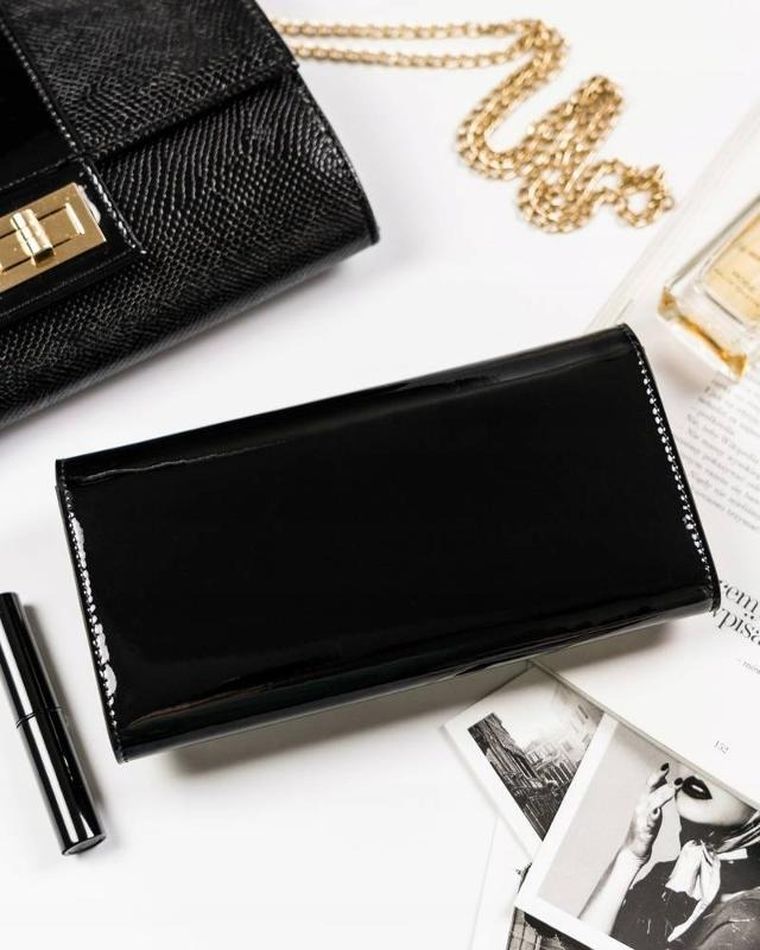 Portfel, czarny, skórzany, Peterson