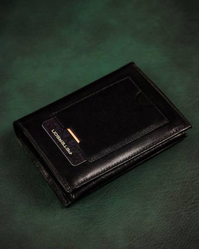 Portfel, czarny, skórzany, Peterson