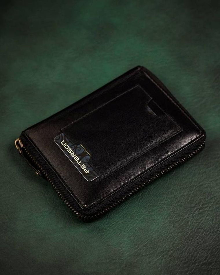 Portfel, czarny, skórzany, Peterson