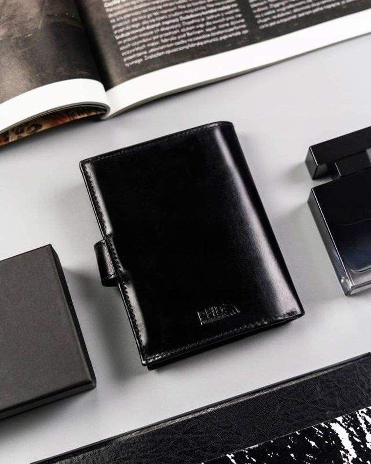 Portfel, czarny, skórzany, Peterson