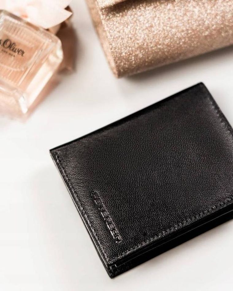 Portfel, czarny, skórzany, Peterson