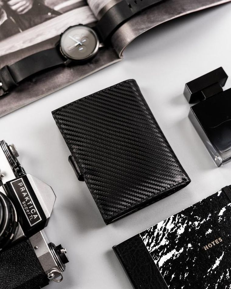 Portfel, czarny, skórzany, Peterson