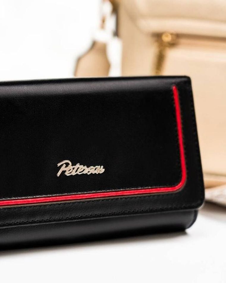 Portfel, czarny, skórzany, Peterson