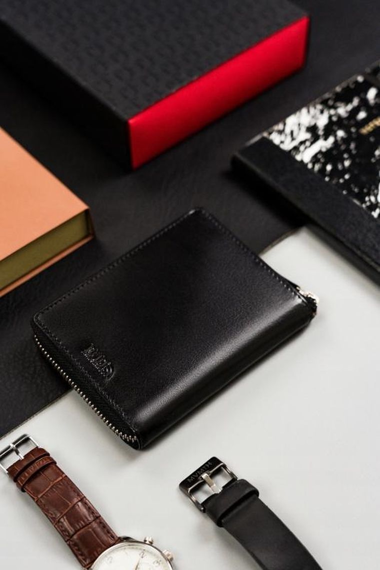 Portfel, czarny, skórzany, Peterson