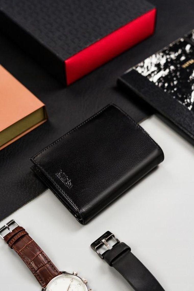 Portfel, czarny, skórzany, Peterson